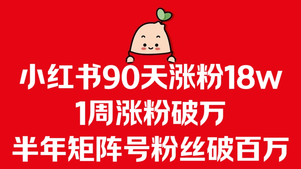 [第3067讲]小红书90天涨粉18w，1周涨粉破万，半年矩阵号粉丝破百万