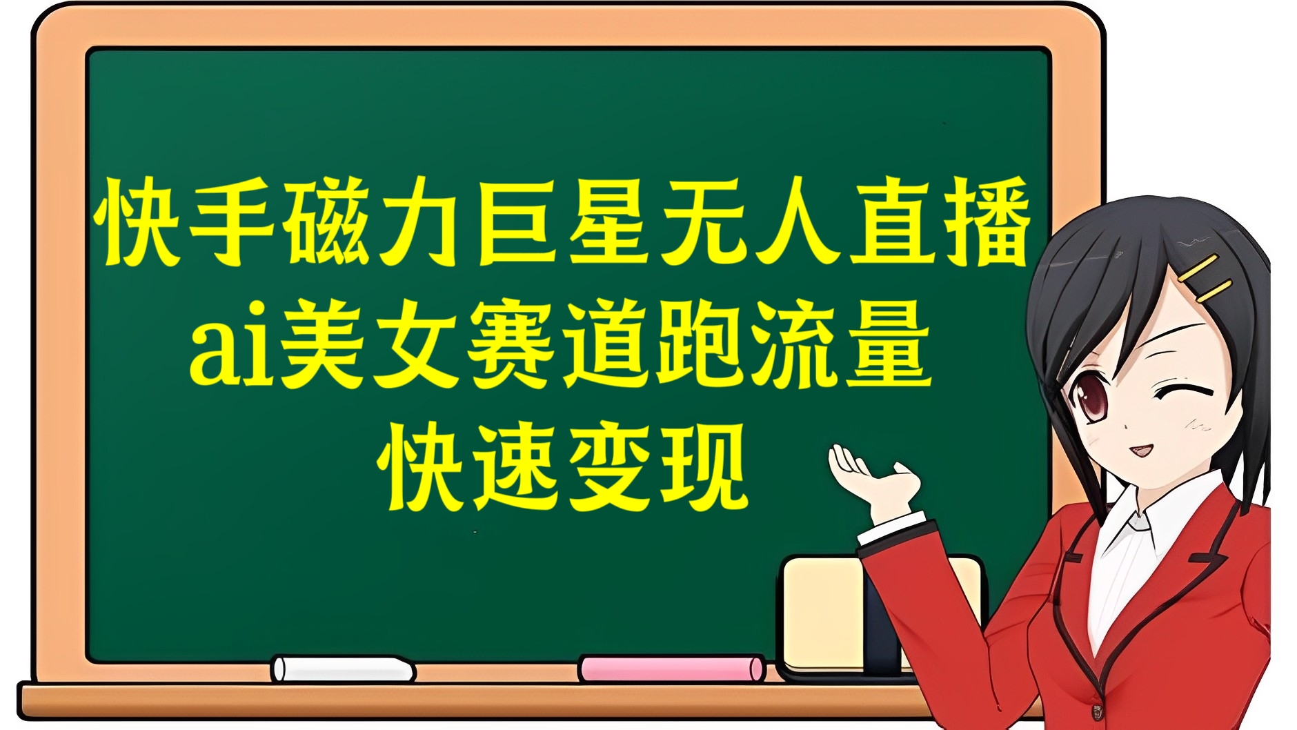 [第3021讲]快手磁力巨星无人直播，ai美女赛道跑流量，快速变现