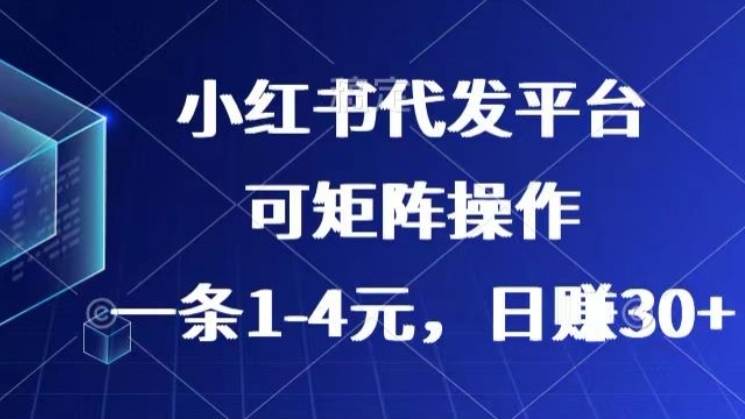 [第3028讲]【靠谱小项目】种草笔记代发一条1~4元，日赚30+，可矩阵操作