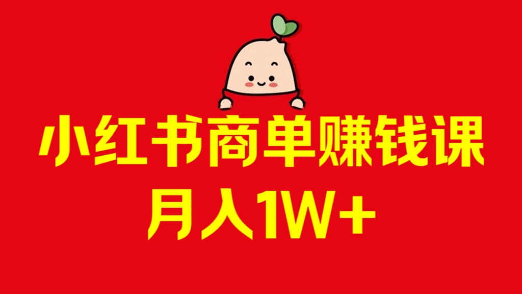 [第3057讲]小红书商单赚钱课，月入1W+