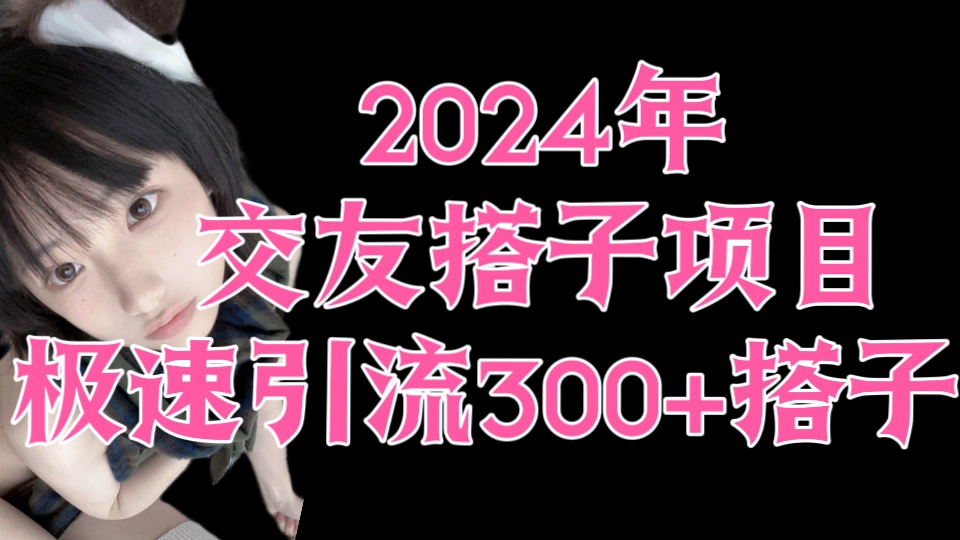 [第3088讲]2024年交友搭子项目，极速引流300+搭子粉