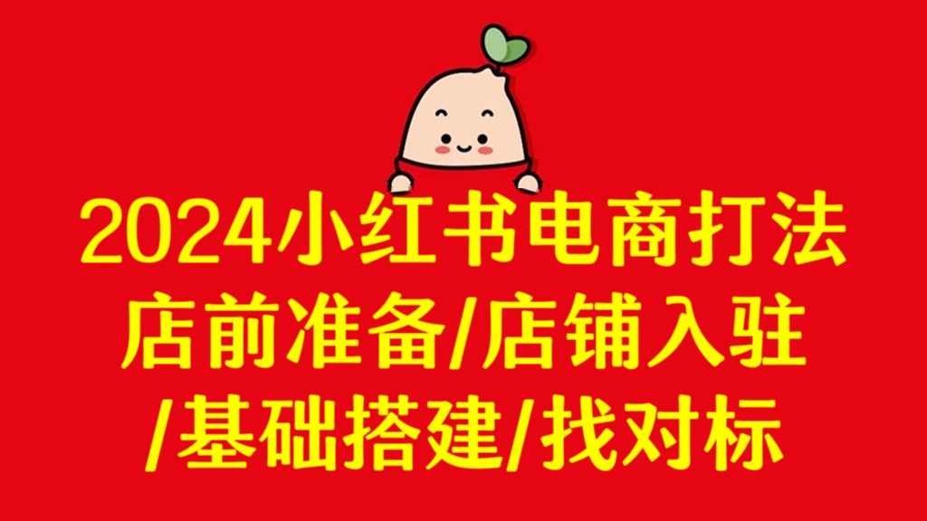 [第3143讲]2024小红书电商打法（店前准备/店铺入驻/基础搭建/找对标）