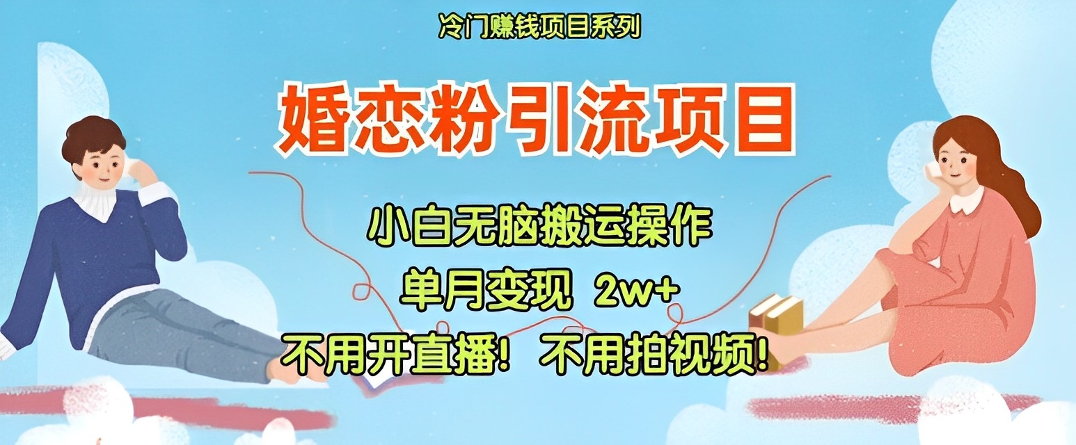 [第3238讲]小红书婚恋粉引流项目，无脑操作，单月2万+