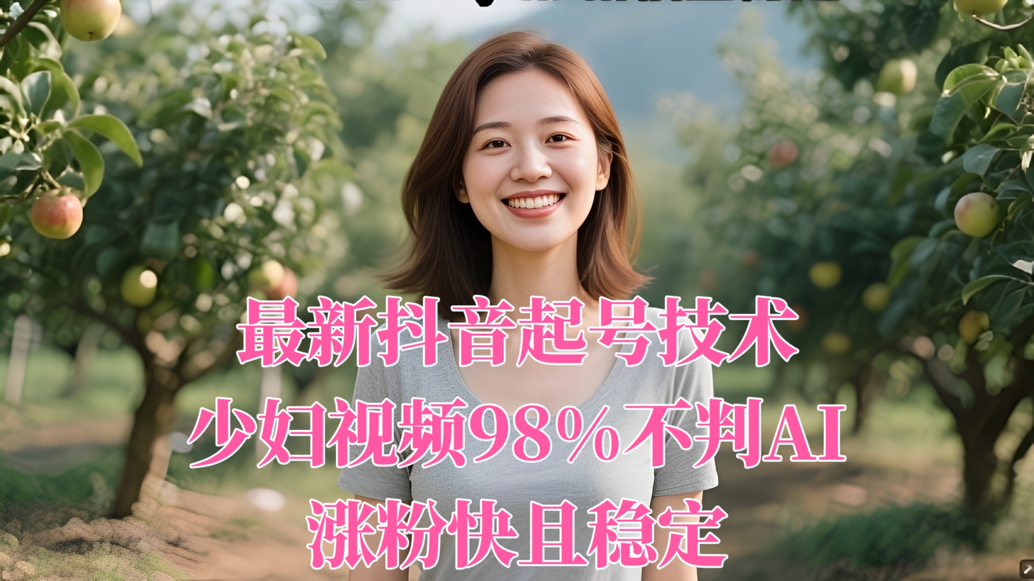 [第3370讲]最新抖音起号技术，少妇视频98%不判AI，涨粉快且稳定