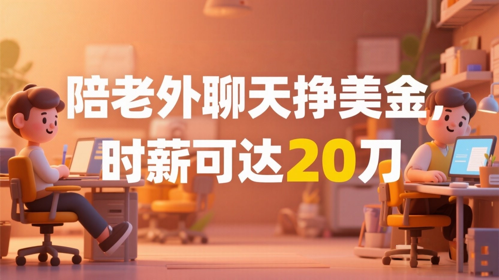 [第3372讲]陪老外聊天挣美金，时薪可达20刀