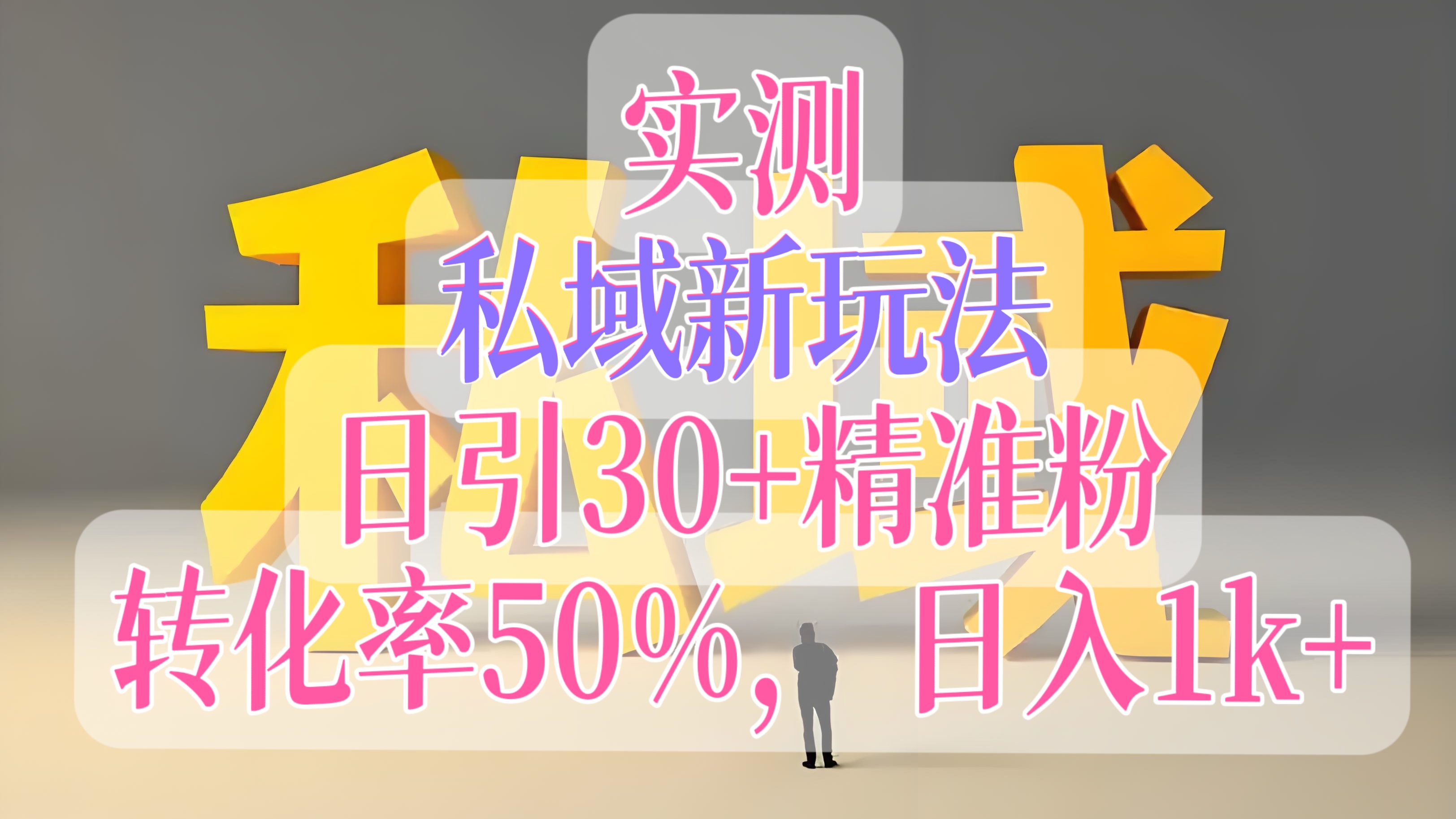 [第3415讲]【实测私域新玩法】日引30+精准粉，转化率50%，日入1k+