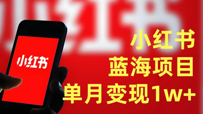 【第3462讲】小红书蓝海项目 单月变现1w+
