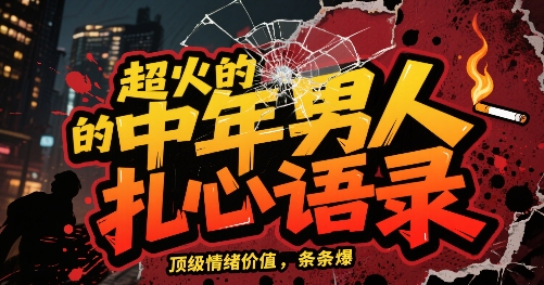 【第3477讲】超火的AI中年男人扎心语录，顶级情绪价值，条条爆