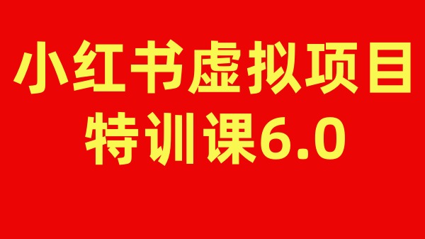 【第3511讲】小红书虚拟项目特训课6.0(系统课)