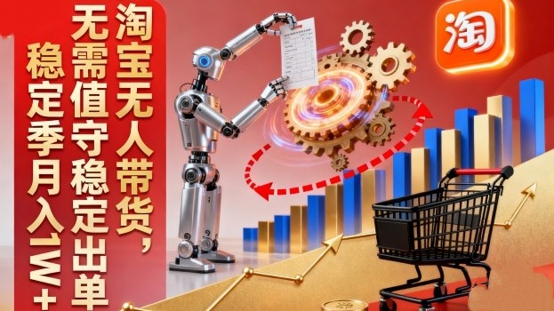 【第3521讲】淘宝无人带货，无需值守，稳定出单月入1W+