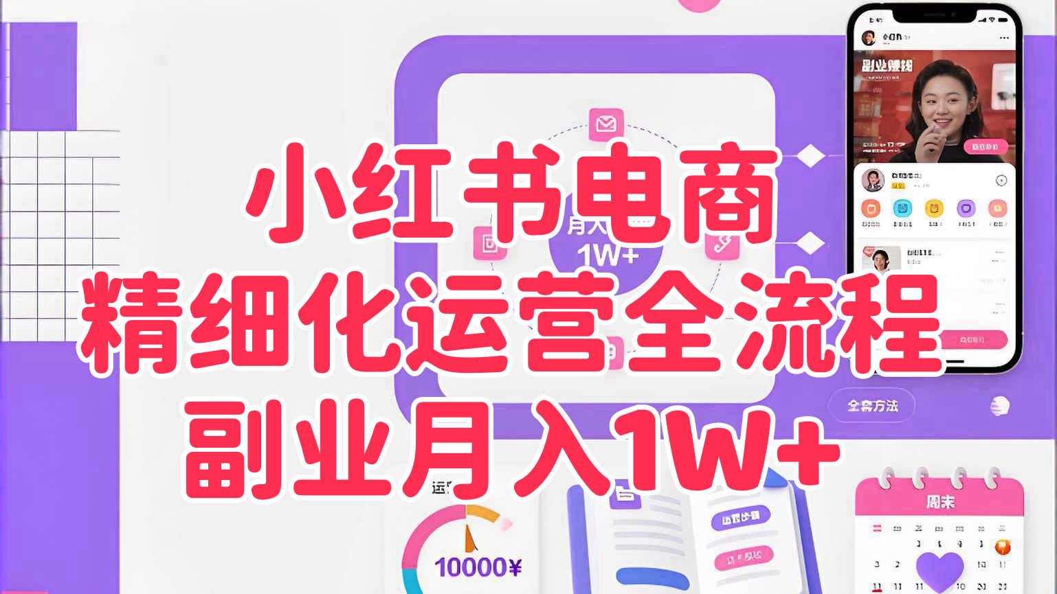 【第3535讲】小红书电商精细化运营全流程，副业月入1W+