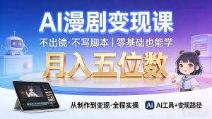 【第3562讲】不出镜不写脚本，AI漫剧制作教学课，月入五位数